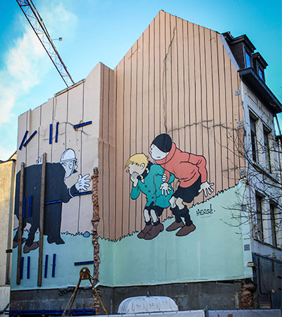 Mural de Hergés en Bruselas