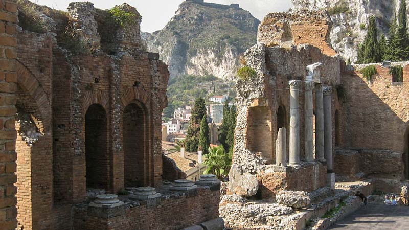 Restos del teatro romano de Taormina